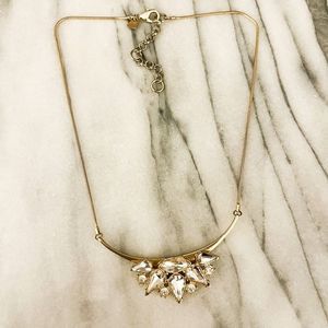Banana Republic Necklace Cluster Crystal Gold Toned